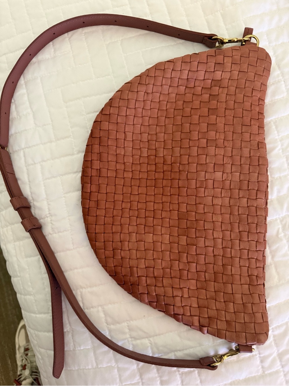 Clare V. Grande Fanny Rose Clay Woven Checker - Picture 3 of 5